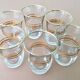 Six glasses of vintage alcohol cups
