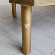 Important vintage italian coffee table 1960 in formica, brass & gold steel