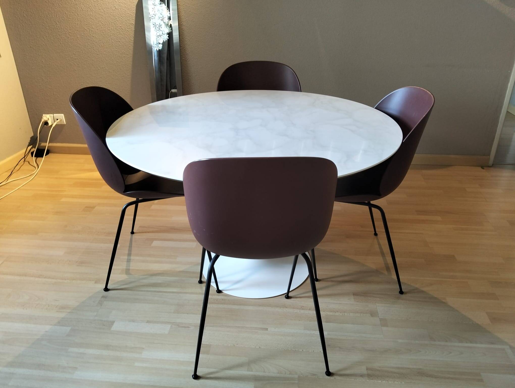 Round table "Flute" Cinna (Ligne Roset) – Arabesco Marble Ceramic 120cm