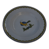 Assiette creuse verrerie de biot motif classique "oiseau"