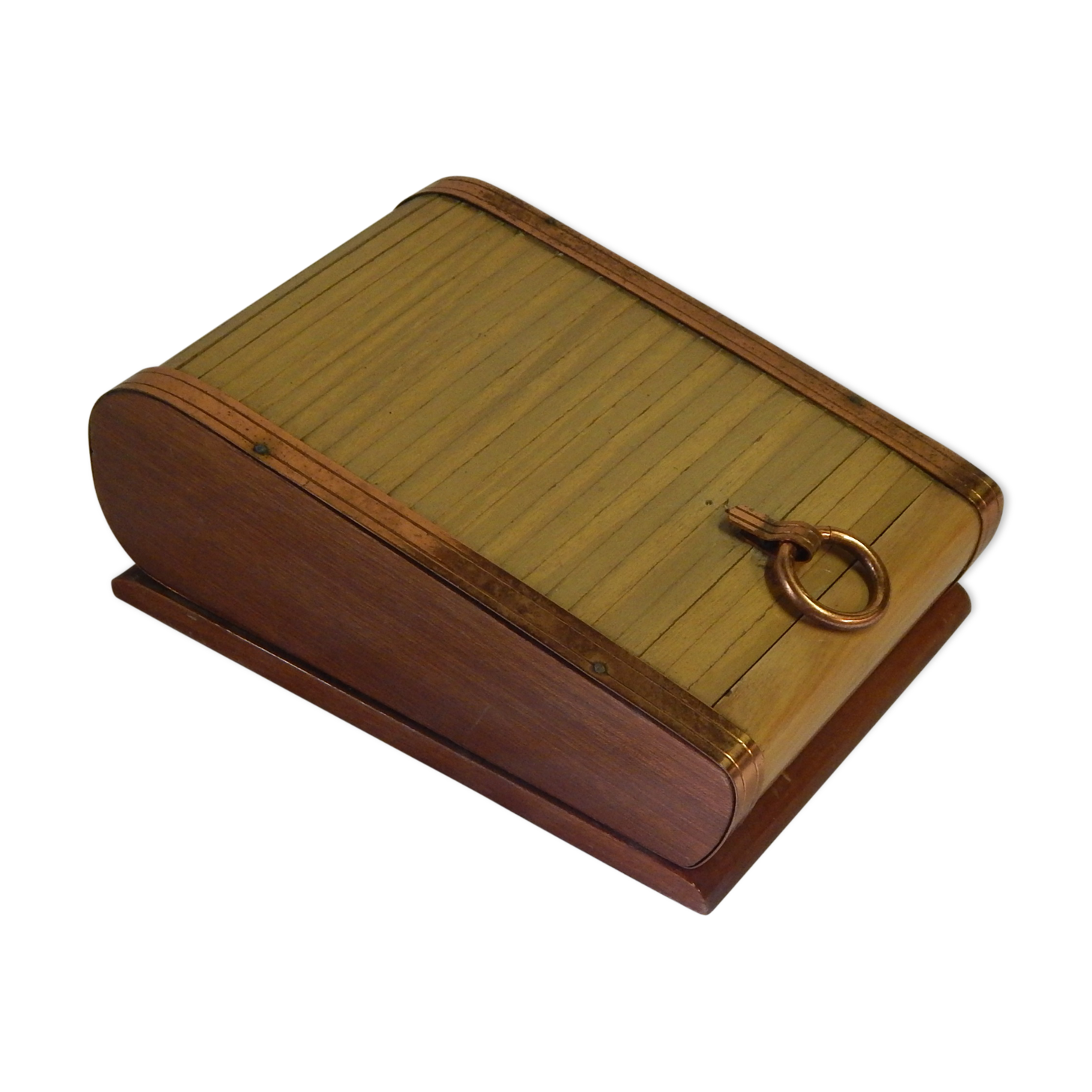 Boîte vintage en bois pour cartes et jetons