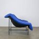 Vintage blue leather Butterfly armchair by Gerard van den Berg for Montis