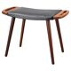 Danish mid-century teak and leatherette stool, 1960s