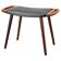 Tabouret en teck et simili cuir danois des années 1960.