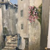 Vintage painting church steeple