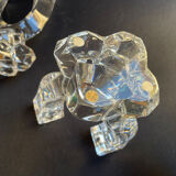 Cristallerie de Vannes le Châtel - Pair of torch candle holders - Cristal signé