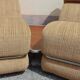 Mid-century Italian modular armchairs in brown fabric and chrome metal, 1960s — set of 3
