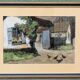 Pastel, farmyard, signed Jean Vasseur (1905-1986)