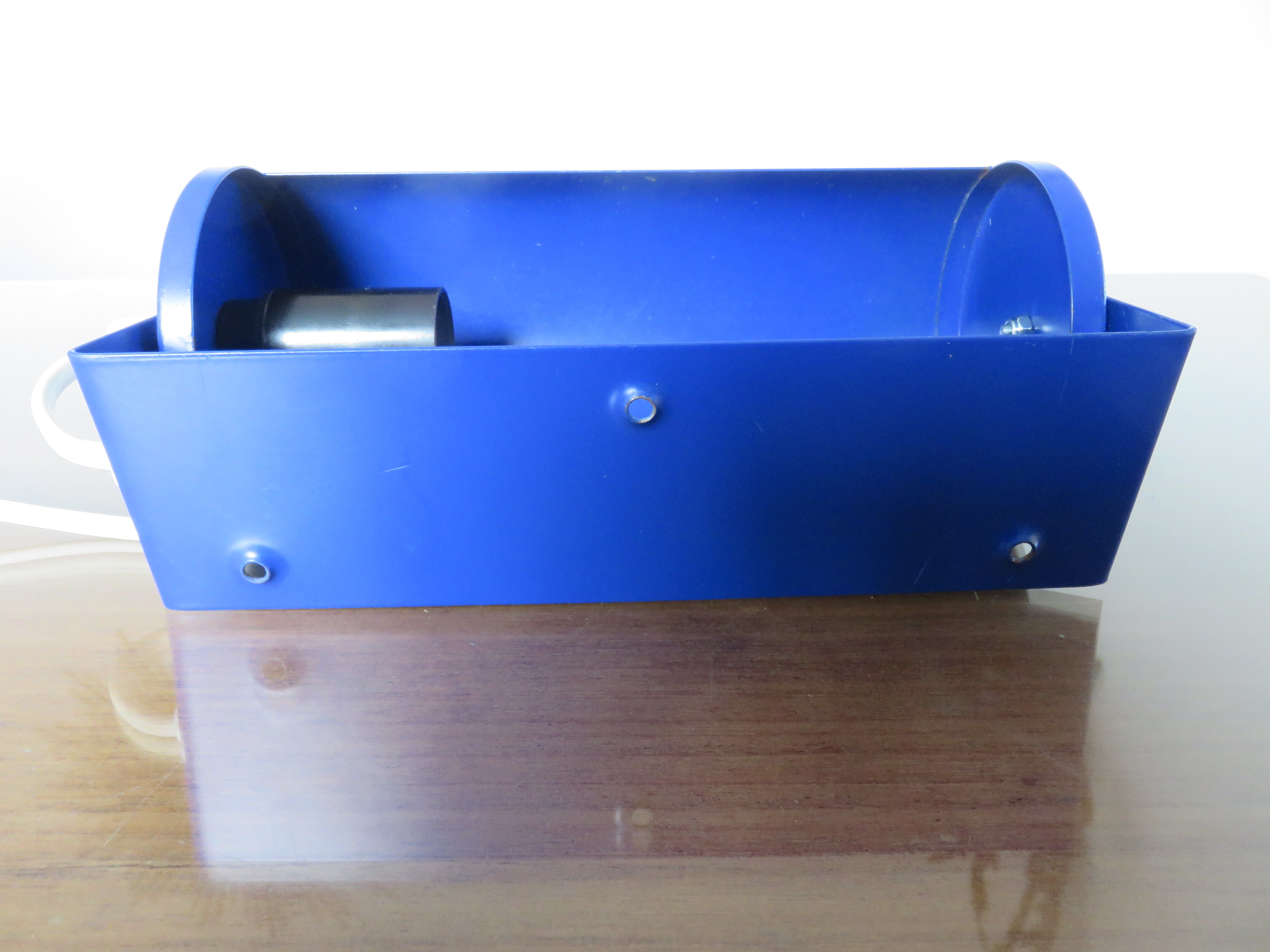 Ikea roll wall lamp model V413 in blue lacquered metal 1980