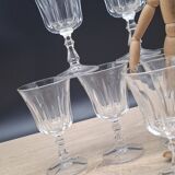 Set of 8 large Baccarat Lauzun crystal wine glasses