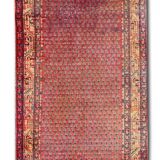 Long handmade wool persian runner traditional oriental rug- 105x320cm