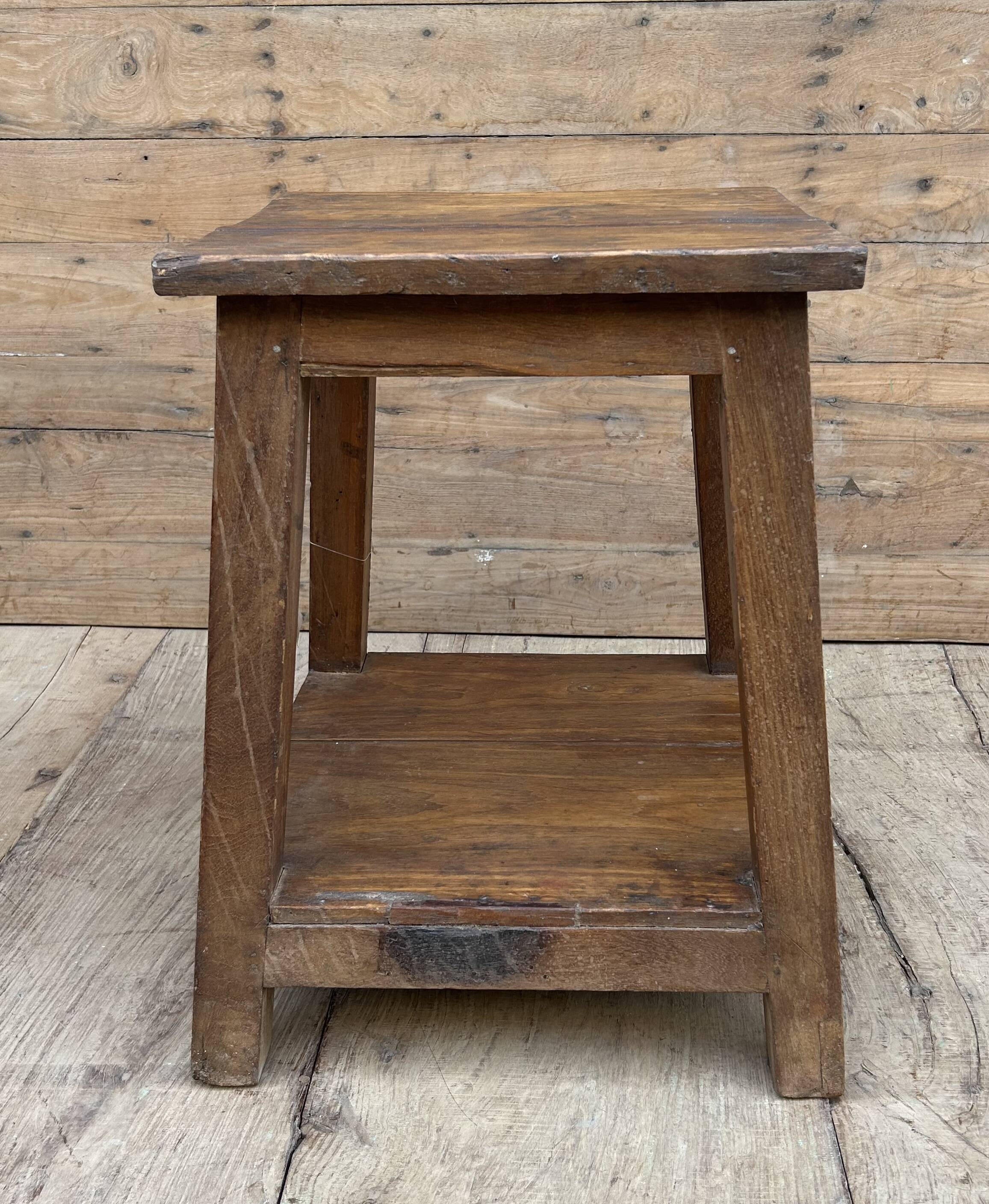 workshop stool in Burmese teak