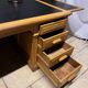 Large Desk "Banque De France" Oak and Leather Box Dish