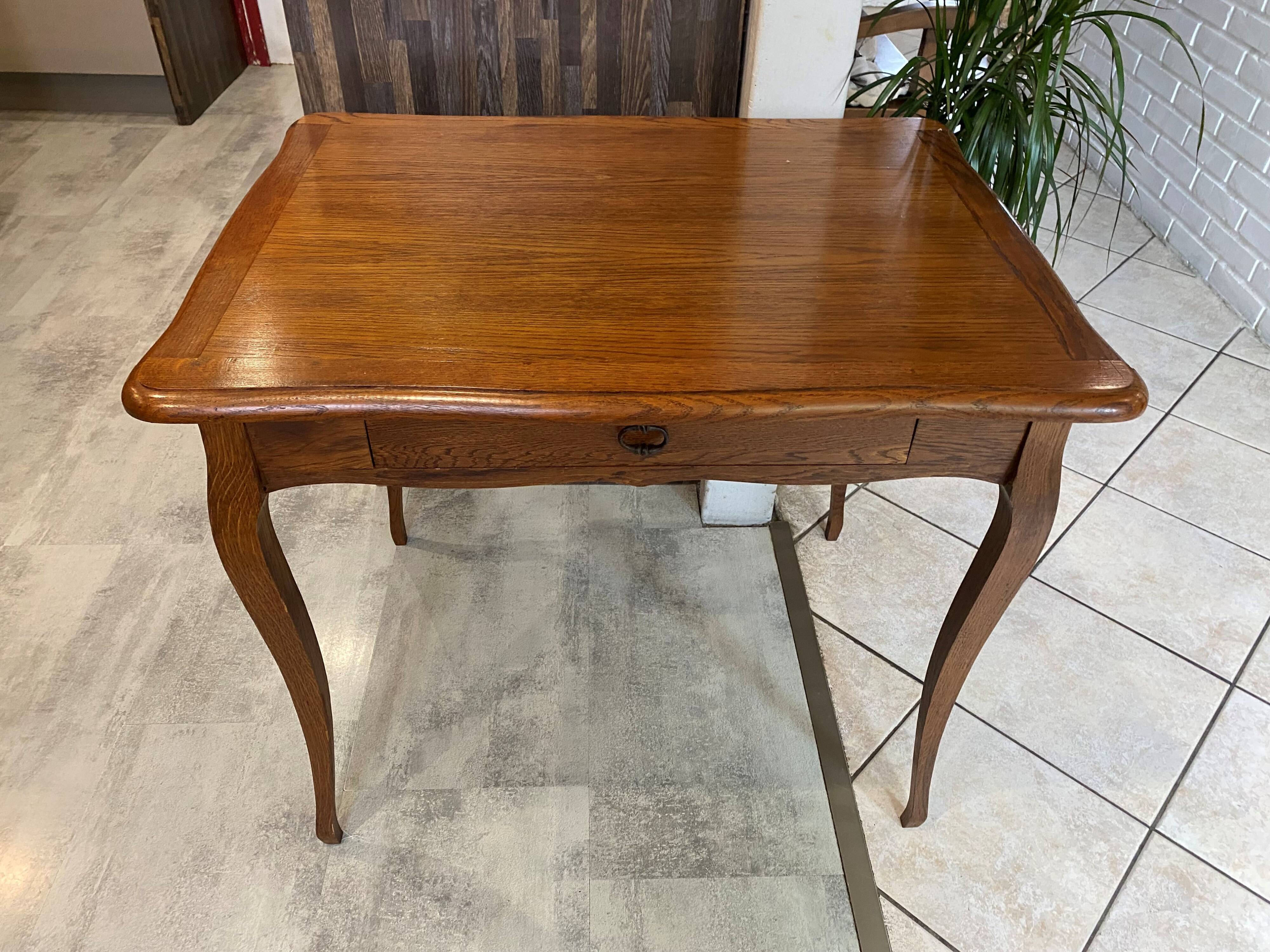 Oak desk, 1 drawer and 1 removable document holder, 1950