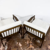 Pair of Restored Beige B-7522 armchairs by Zenon Bączyk, 1960’s