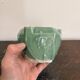 Cendrier rince-pinceaux porcelaine céladon vert caractères Fu Shou