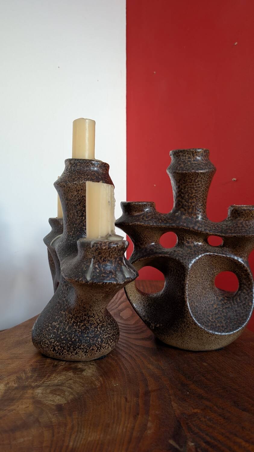 Set of ceramic candle holders - Bastian le Pemp - Quimper