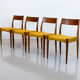 Danish teak model 175 set of 4 dining chairs by Mogens Kold, 1960s