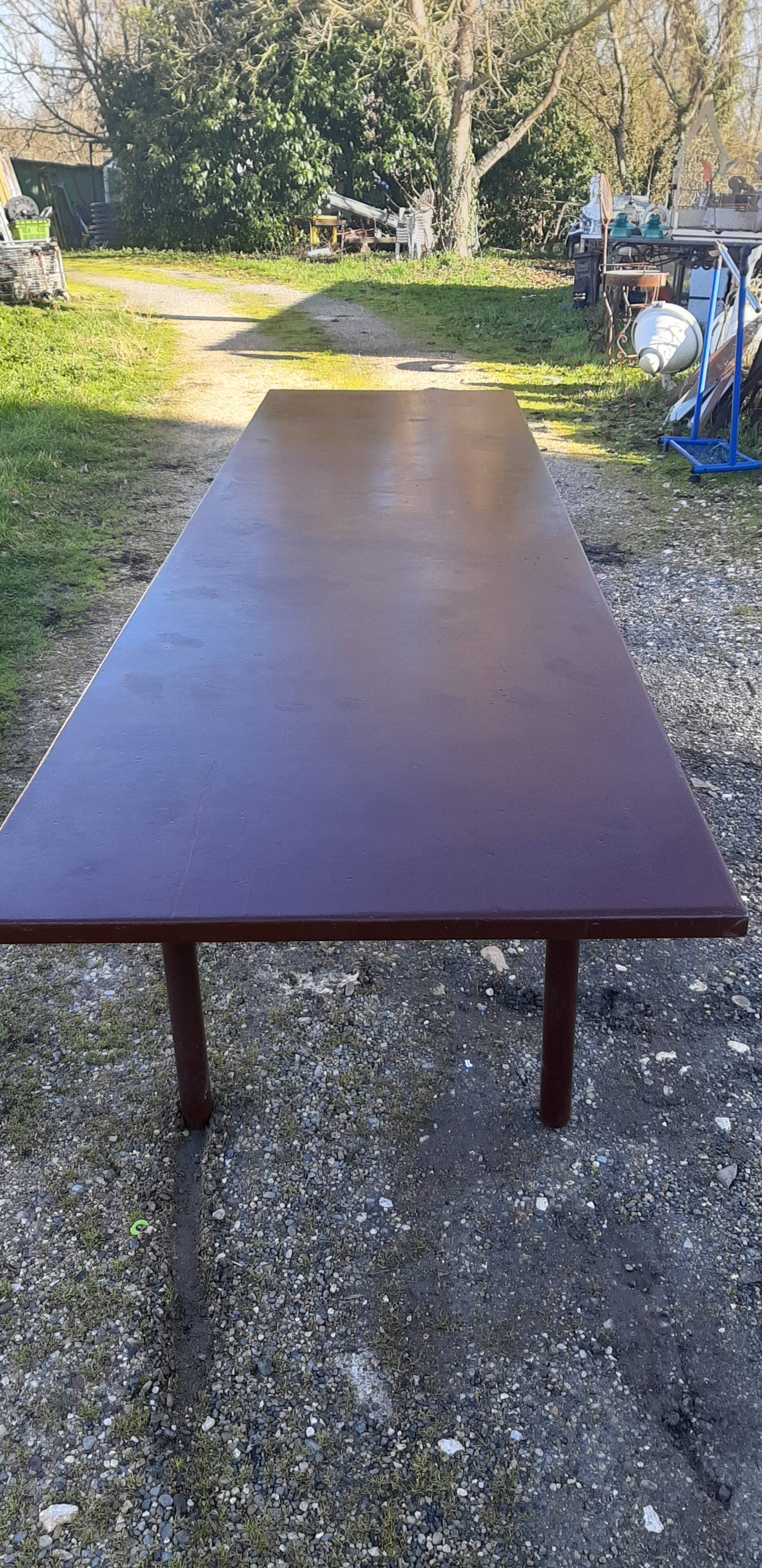 Industrial iron and wood table