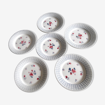 Lot de 6 assiettes Digoin Sarreguemine