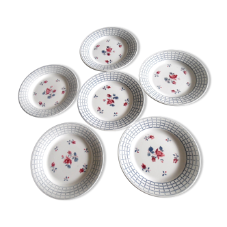 Lot de 6 assiettes Digoin Sarreguemine