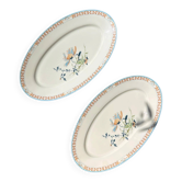 Limoges porcelain trays Jammet Seignolles Manille, set of 2