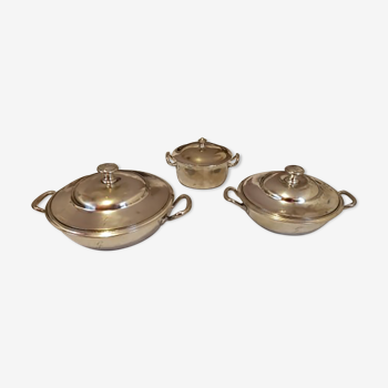 Set of 3 Silver Metal Vegetables - Christofle