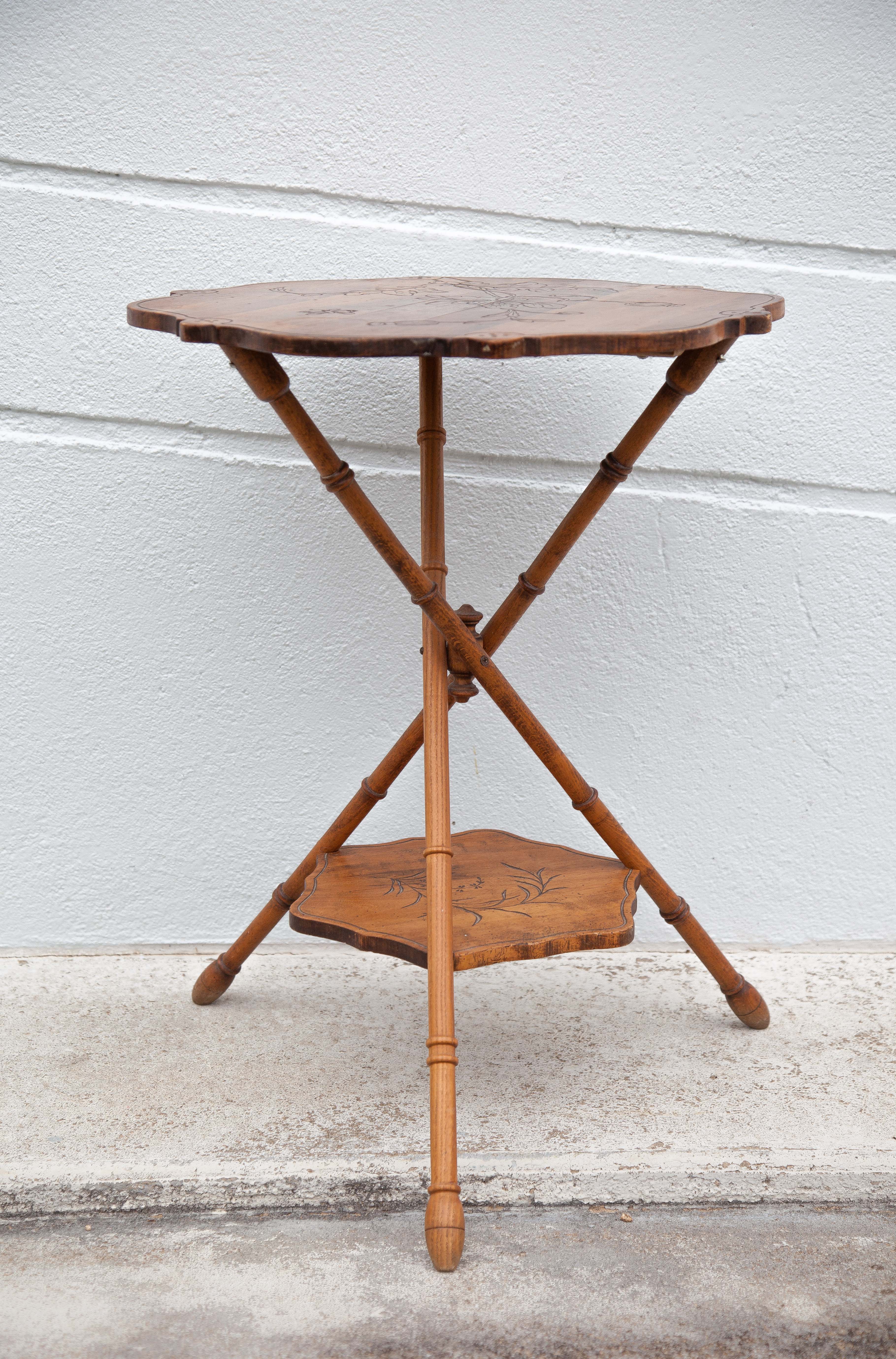 Table pedestal table wood, pedestal table wood imitation bamboo