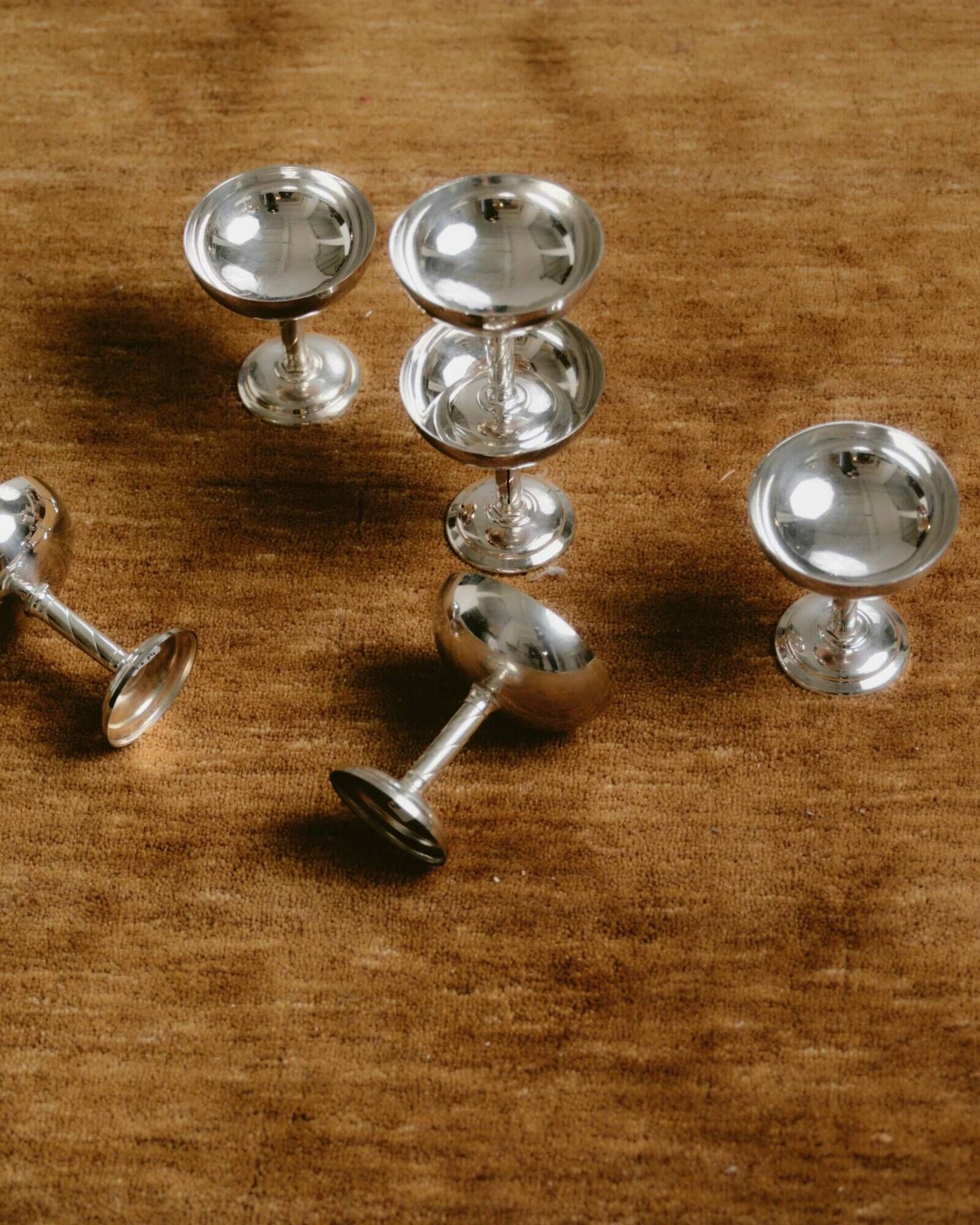 Set de 6 coupes à champagne en métal, années 1960