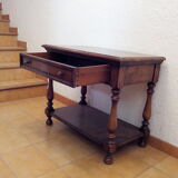 Table console en noyer