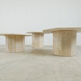 Vintage travertine nesting or side tables, 1970s