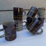 set of 8 stoneware coffee cups