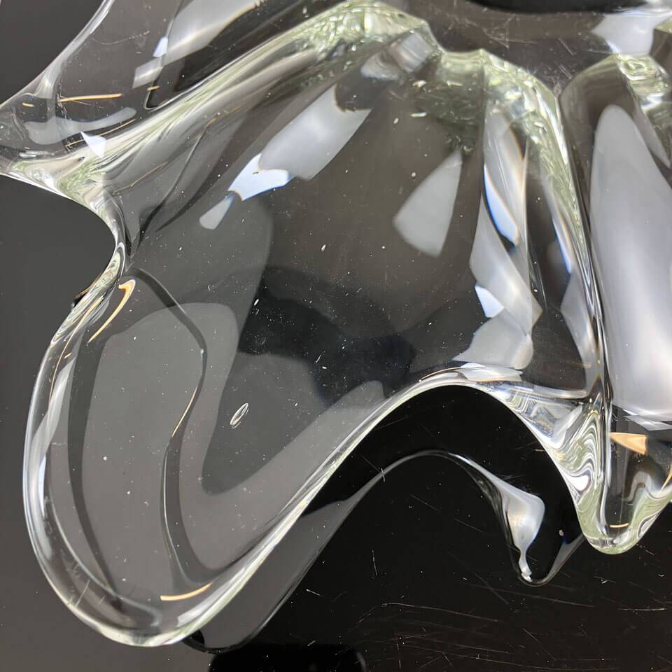 Vintage glass bowl, handmade, 70s