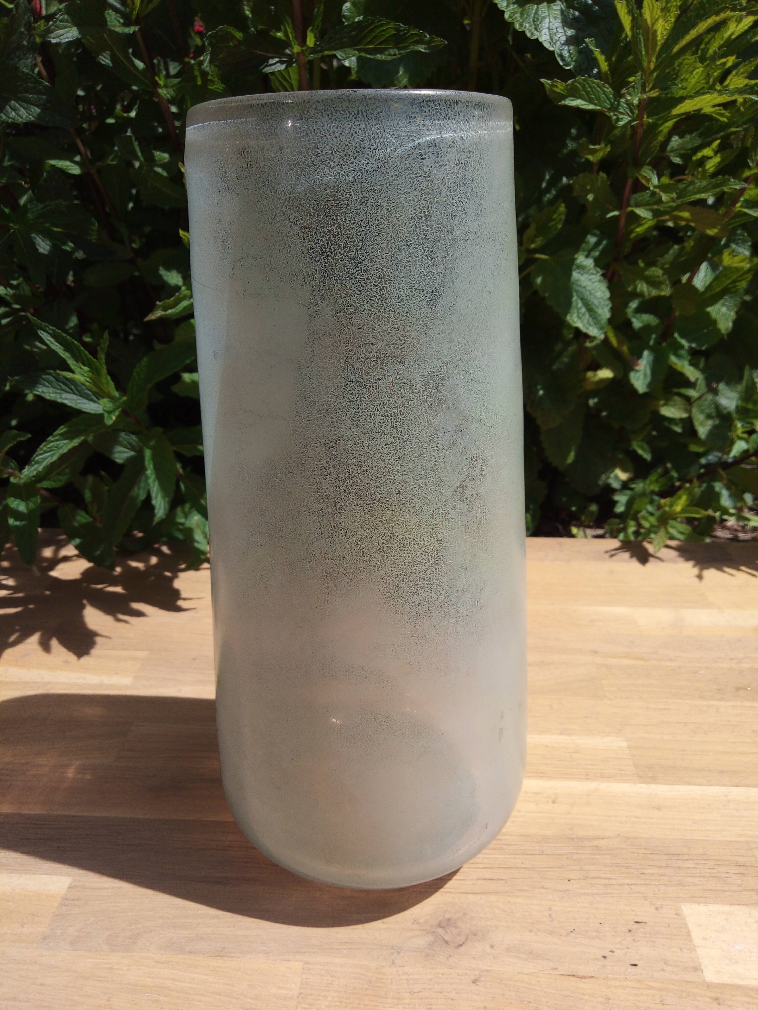 Glass vase signed Joma