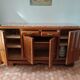 Vintage sideboard in wood and marble – Art Deco style / 1950s