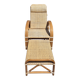Vintage rattan and bamboo chaise longue, circa 1960s Italy.