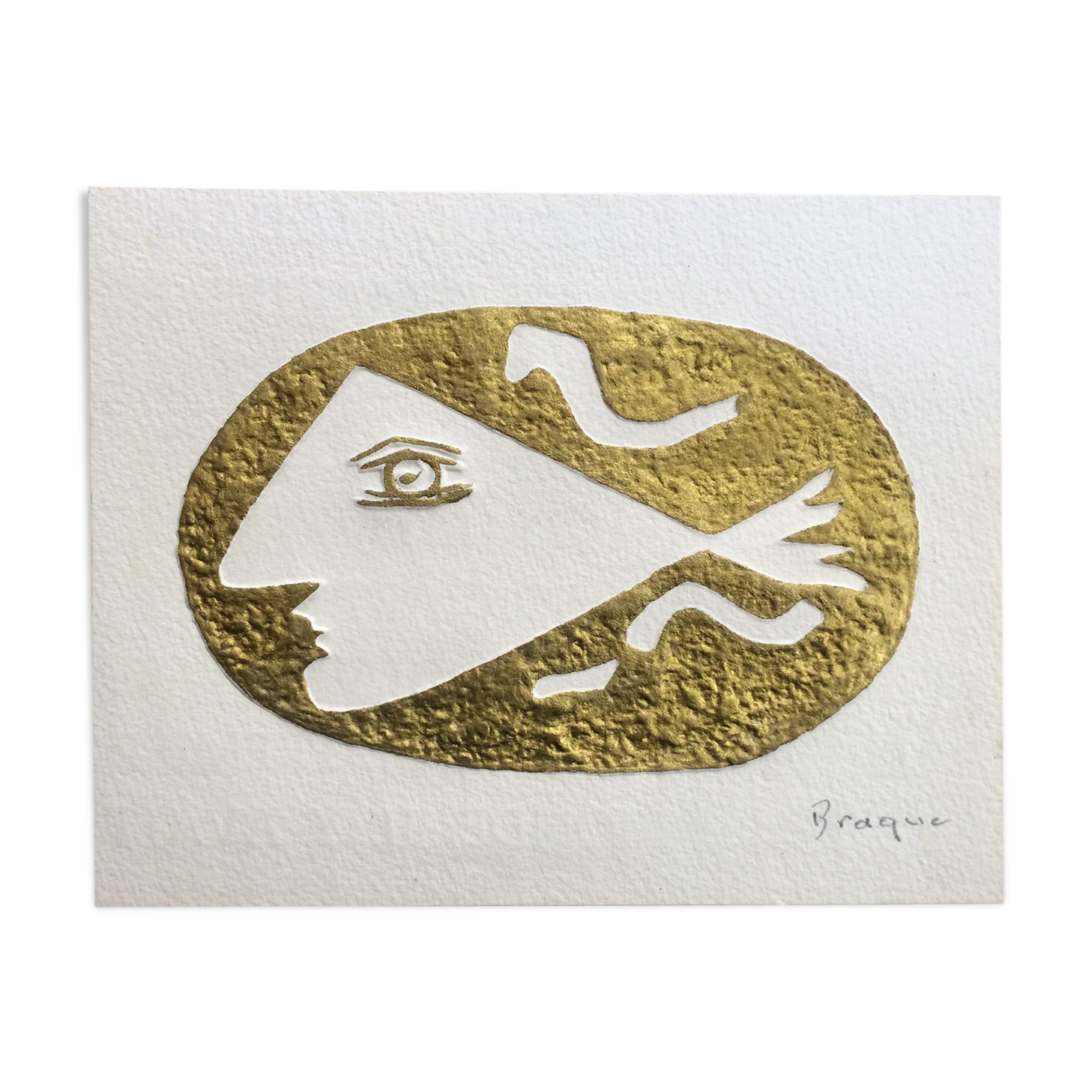 Lithographie et relief en or fin Georges Braques