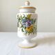 Apothecary pot Rhubarbe signed Lallier earthenware of art of Moustiers