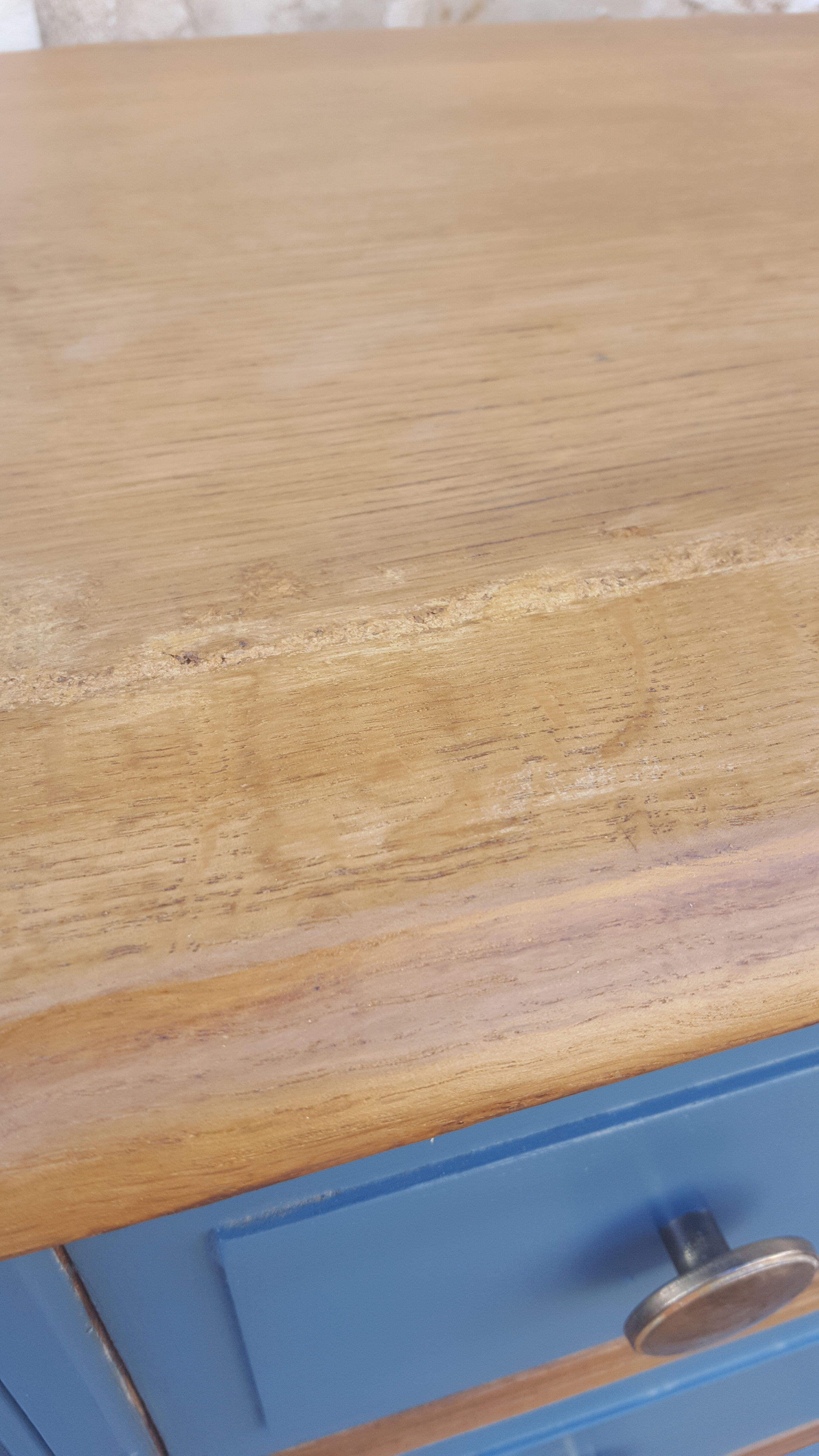 Vintage blue and wood dresser