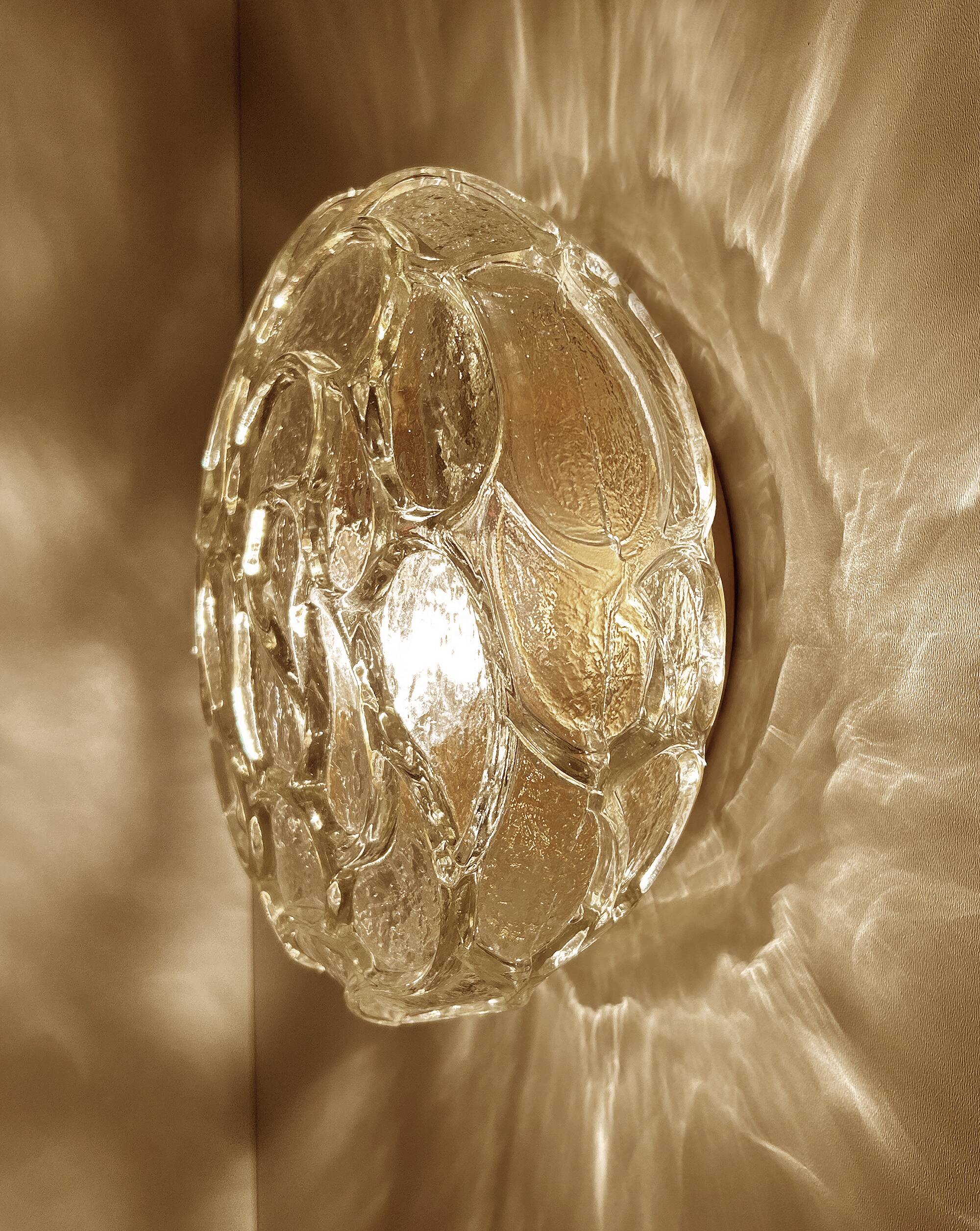 Pair of Brutalist Glass Sconces