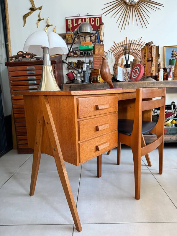 Bureau vintage pieds compas