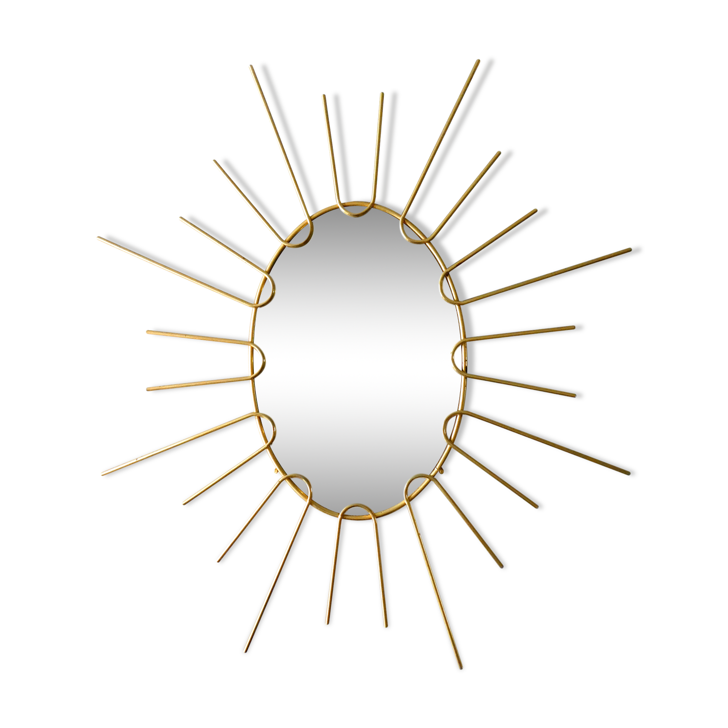 Brass sunglasses mirror from the 70s - 39x43cm