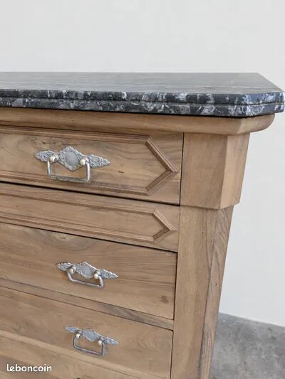 Antique wooden commode with black marble – 125 cm