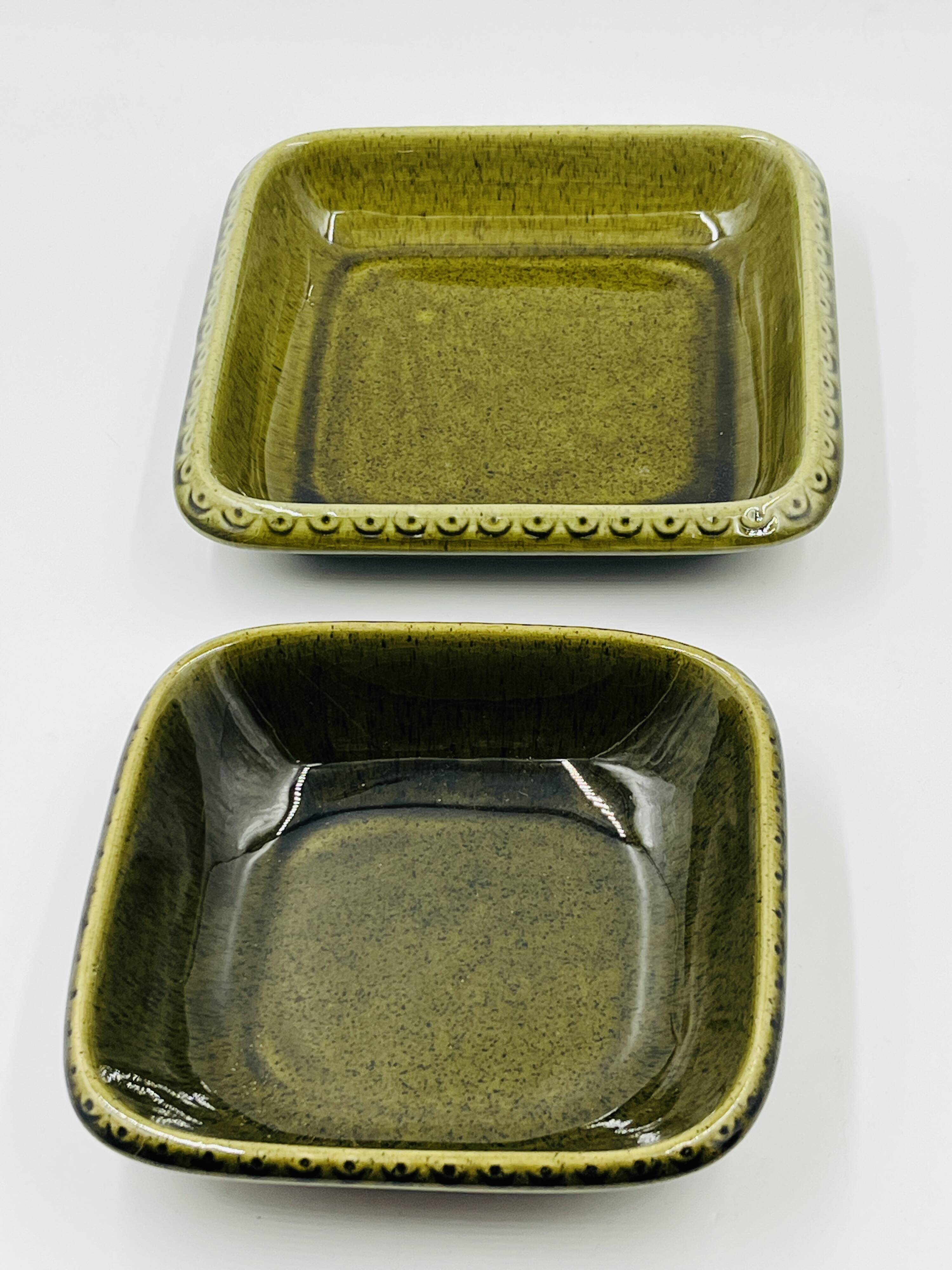 Lot 2 plats carrés en grès Deco Hälsingborg K.J. Svensson