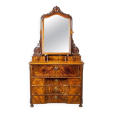 Antique Two-Part Dresser with Mirror, 1890s