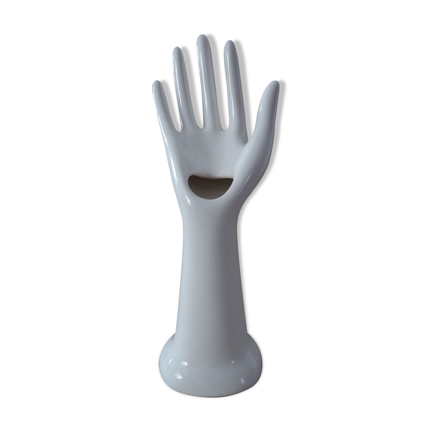 Hand flaguier faience white brand CAA vintage