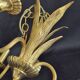 Hollywood Regency vintage gold palm chandelier 3 lights Hans Kögl style A666