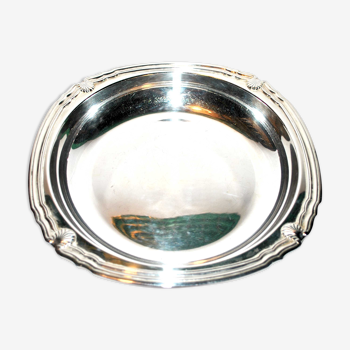 Plat creux vendôme en métal argenté à décor de coquille, christofle