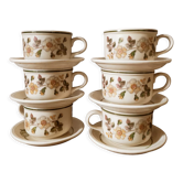 6 tasses à thé ou chocolat anglaises