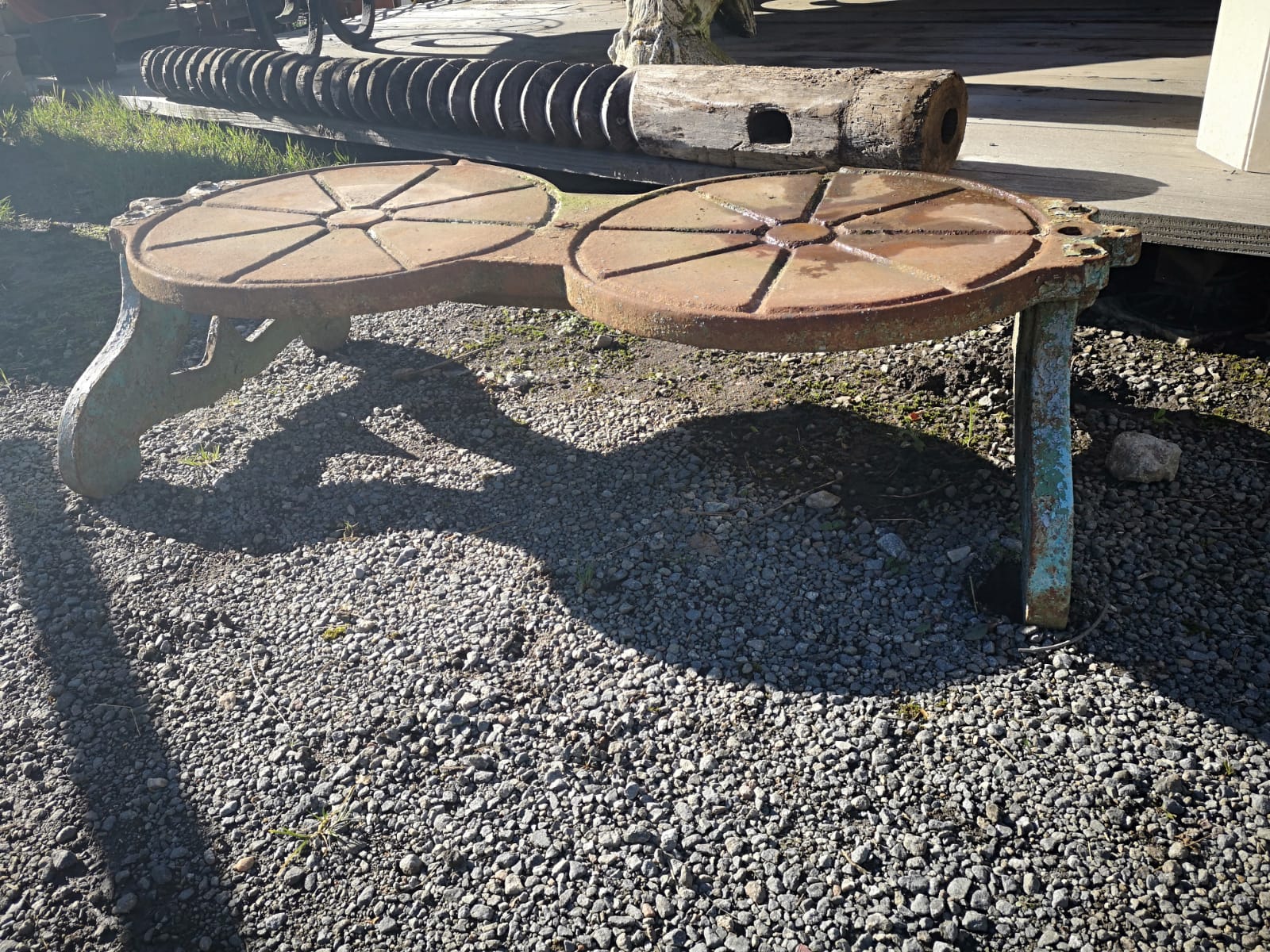 Coffee table / old oil press bench